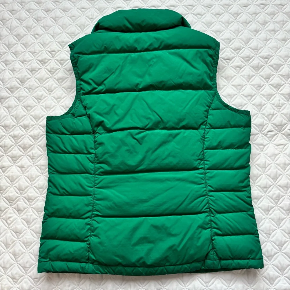 Lands' End Women's Down Puffer Vest Snap Closure Green Sleeveless Size S - Picture 8 of 13